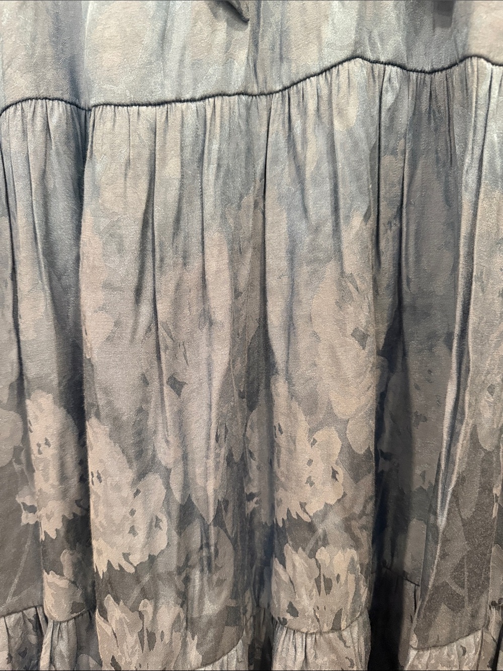 Maeve by Anthropologie Blue Tiered Maxi Dress with Tie Neck - Picture 3 of 4
